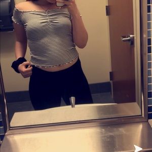 Black and white striped top